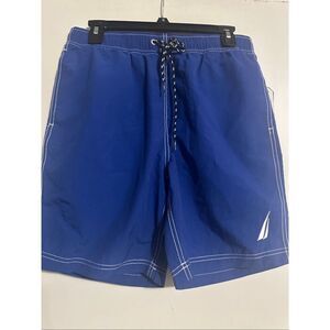 Nautica Quick-Dry Swim trunks royal blue Small Lined New
